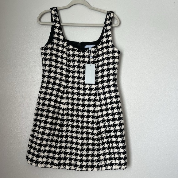 Antonio Melani Macy Wool Blend Houndstooth Square Neck Sleeveless‎ Mini Dress 10 - Picture 4 of 14